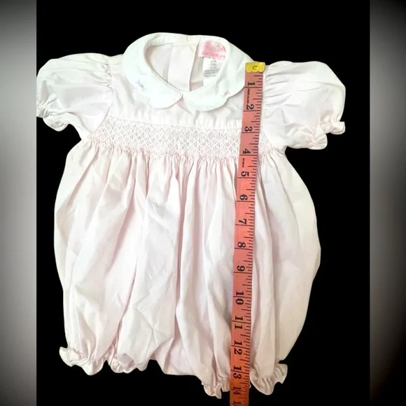 Petit Ami Smock Pink Baby Romper - Picture 8 of 9